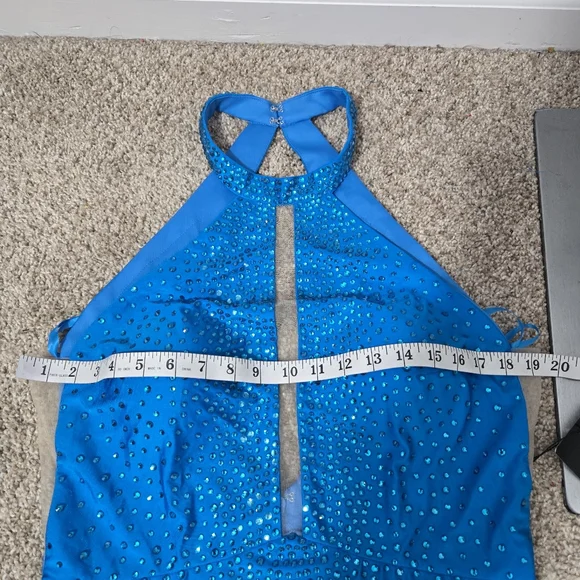 Johnathan Kayne Sky Blue Halter Mermaid Prom/Pageant Dress - Picture 8 of 14